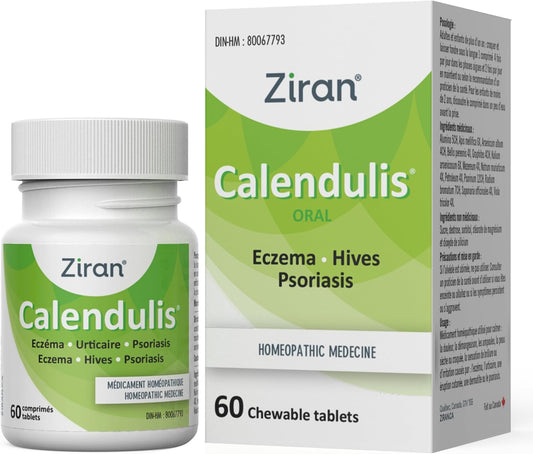 Ziran Calendulis – 用于荨麻疹/湿疹/牛皮癣的金盏花(口服 - 60 片)