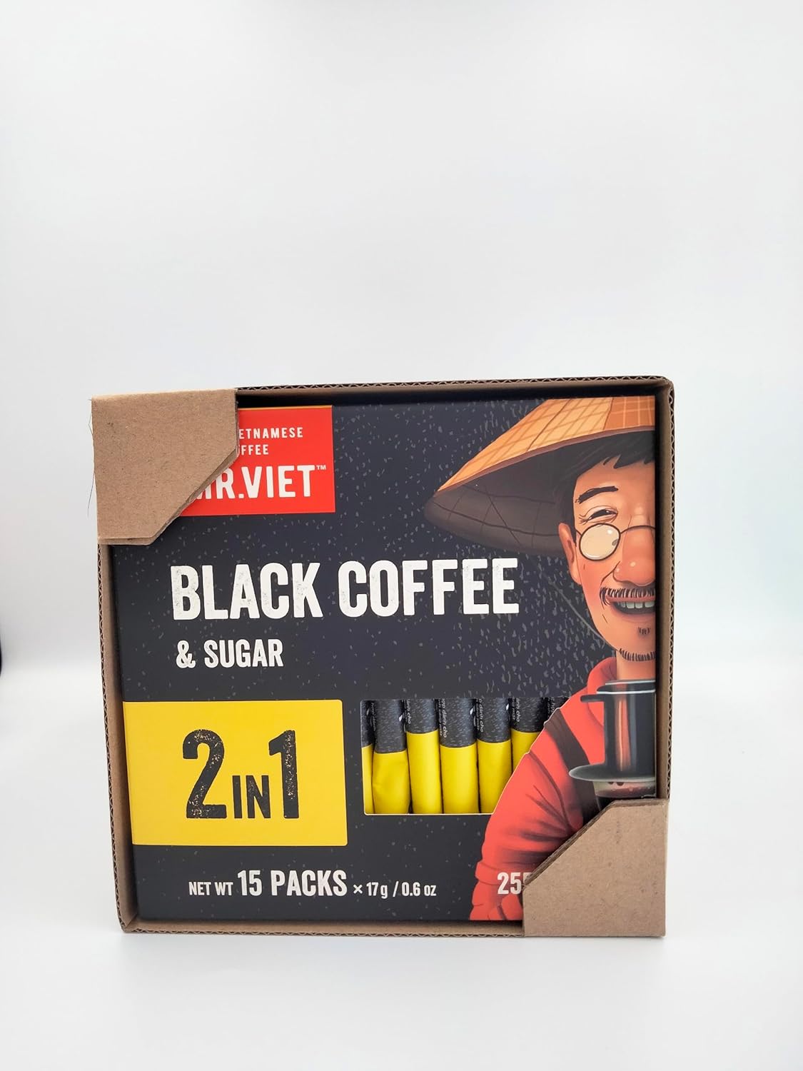 Mr.Viet 二合一黑咖啡加糖速溶咖啡 90 包