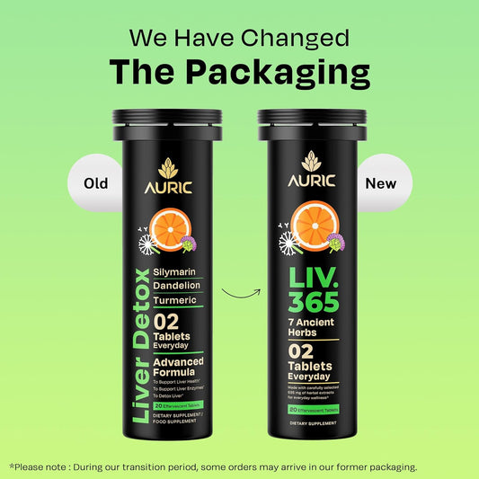 Auric 草本护肝补充剂 | 奶蓟草(水飞蓟素)、姜黄、大蒜、生姜,有益于肝脏健康 | 先进的排毒清洁配方,有效促进肝脏健康 | 180 片