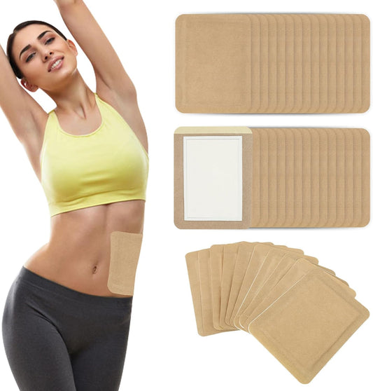 40 片蓖麻油包敷有机棉蓖麻油贴片一次性自粘蓖麻油包敷垫便携式防漏免洗精油包套装适用于胃肚脐(不含油)(40 片 - B)