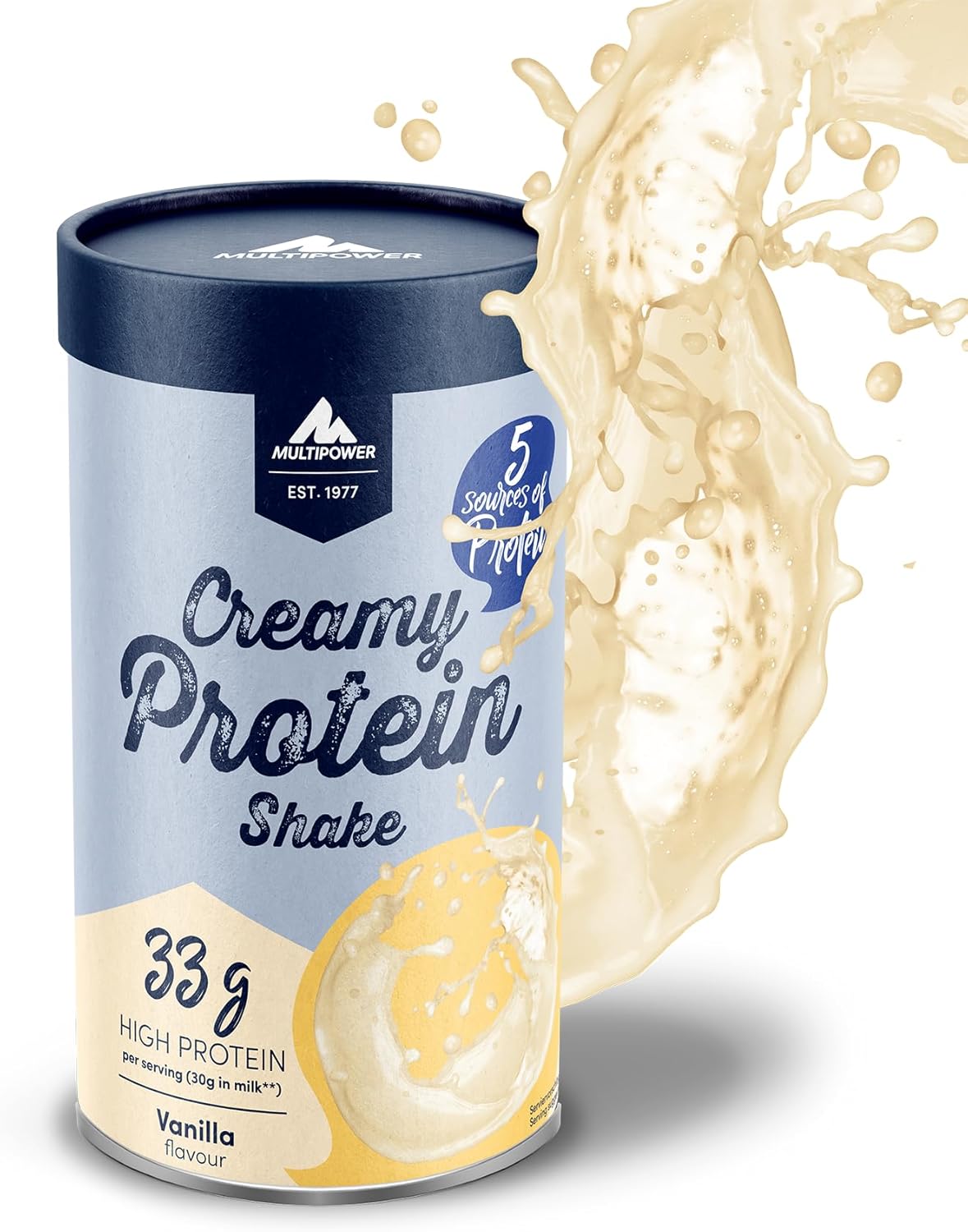 Multipower Creamy Protein Powder — Vanilla, 420g | Creamy Shake Mix, Whey & Milk Protein Blend, Easy-Mix Post-Workout Protein