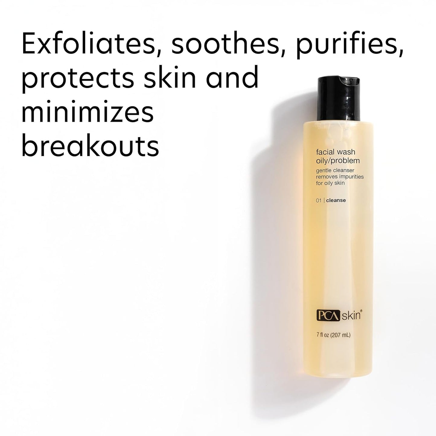 PCA SKIN Hydrating Face Wash For Oily & Acne Prone Skin - Oil-Free Daily Foaming Moisturizing Facial Cleanser With Lactic Acid & Glycerin, Removes Makeup, Oil & Dirt (7 fl oz)