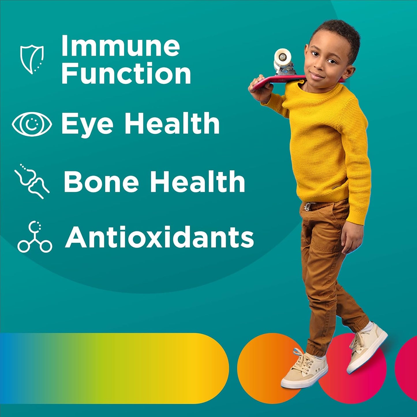 Centrum Junior 热带水果复合维生素矿物质补充剂,菠萝芒果、火龙果、百香果口味,60 粒