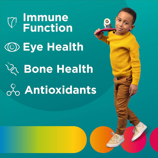 Centrum Junior 热带水果复合维生素矿物质补充剂,菠萝芒果、火龙果、百香果口味,60 粒