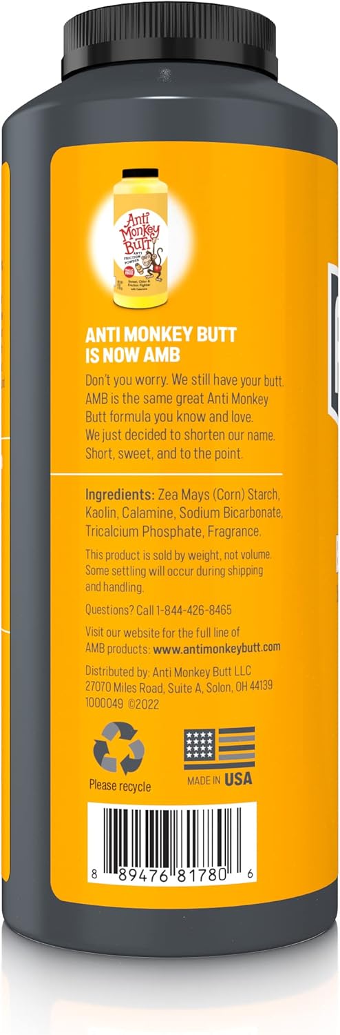 防猴屁股爽身粉,不含滑石粉的炉甘石粉,可去除汗液、异味和摩擦,8 盎司,1 包