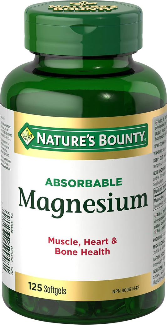 Nature's Bounty 可吸收鎂 400 毫克,彩色,125 粒軟膠囊