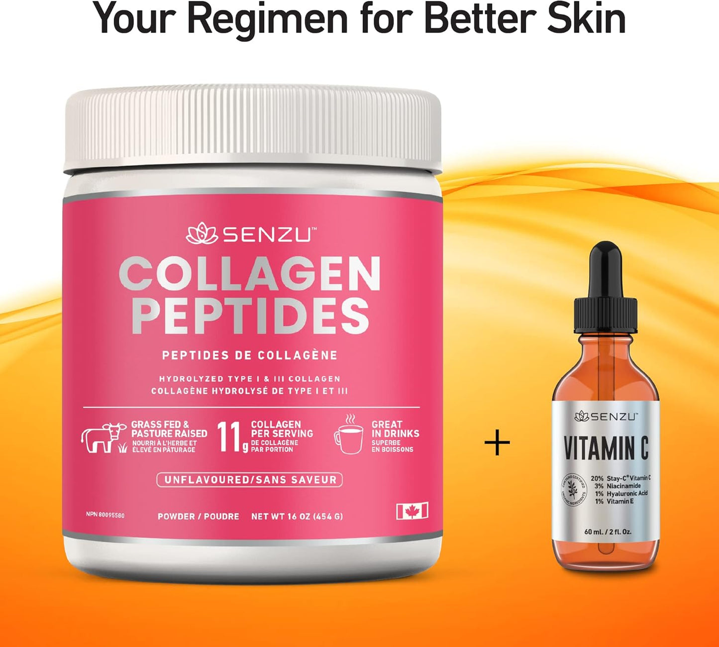 Premium Quick Dissolve Collagen Peptides Protein Powder For Healthy Hair, Skin, Nails, Joints - Hydrolyzed For Better Absorption | Made in Canada, Grass Fed, Keto, Kosher & Halal Certified - Non GMO, Gluten Free (454g / …