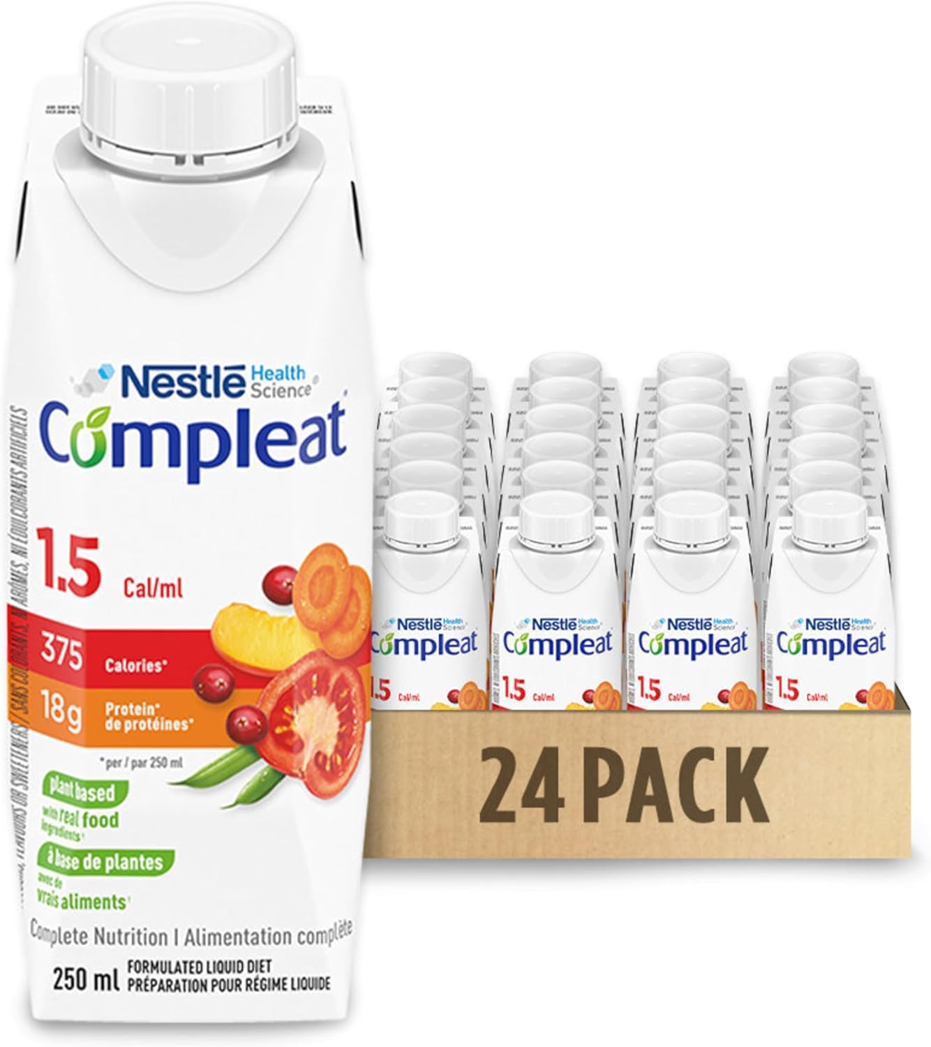 COMPLEAT 1.5 卡路里/毫升,含真正食物成分,配方液體飲食,24 盒,6.5 公斤