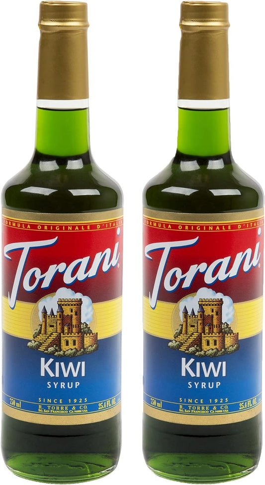 Torani Kiwi Flavour Syrup, 750ml bottle, 2 Pack, green