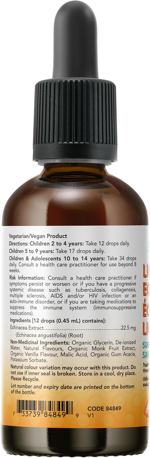 NOW Supplements, Kids Liquid Echinacea with Dropper, Immune System Support, Formulated for Kids, 59mL