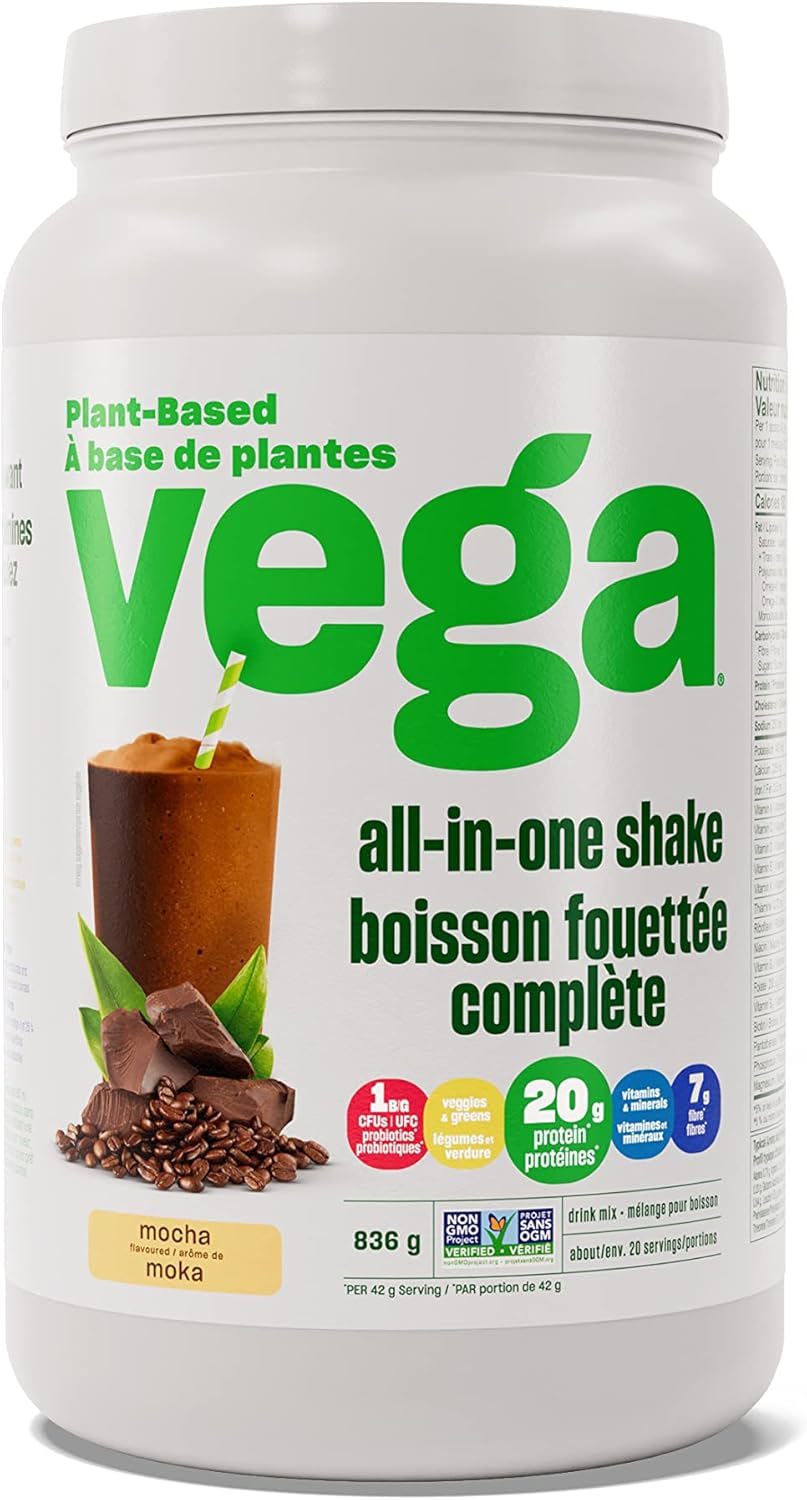 Vega Sport Protein 素食蛋白粉,花生醬(19 份)BCAA 和多合一素食蛋白粉摩卡(20 份)