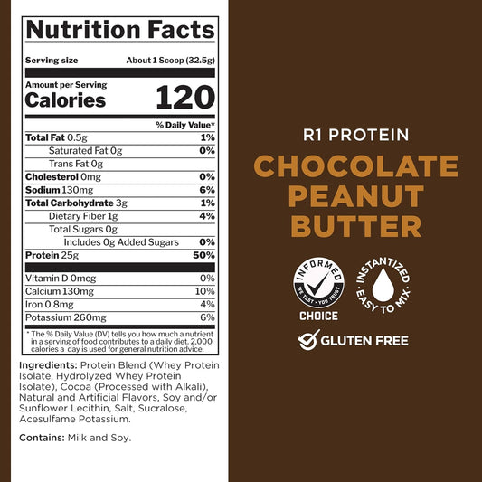 Rule 1 R1 Protein Isolate 76 serv Chocolate Peanut Butter 5lbs 5 pound (FID56107)