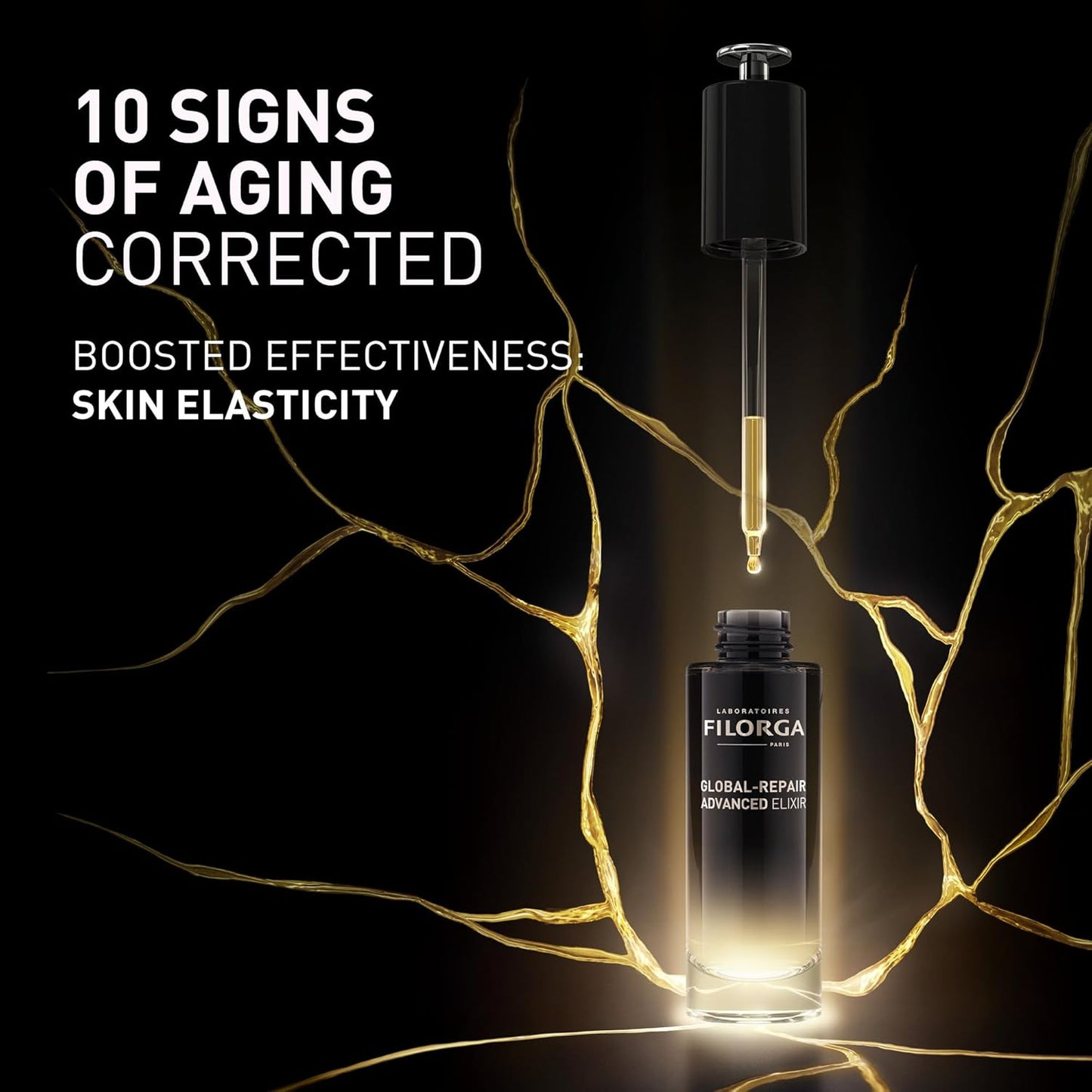 Filorga Global-Repair Advanced Elixir Oil-Serum - Restorative Anti-Aging Facial Serum - All Skin Types - With Ceramides & Camelia Oil - Light Texture - 30ml