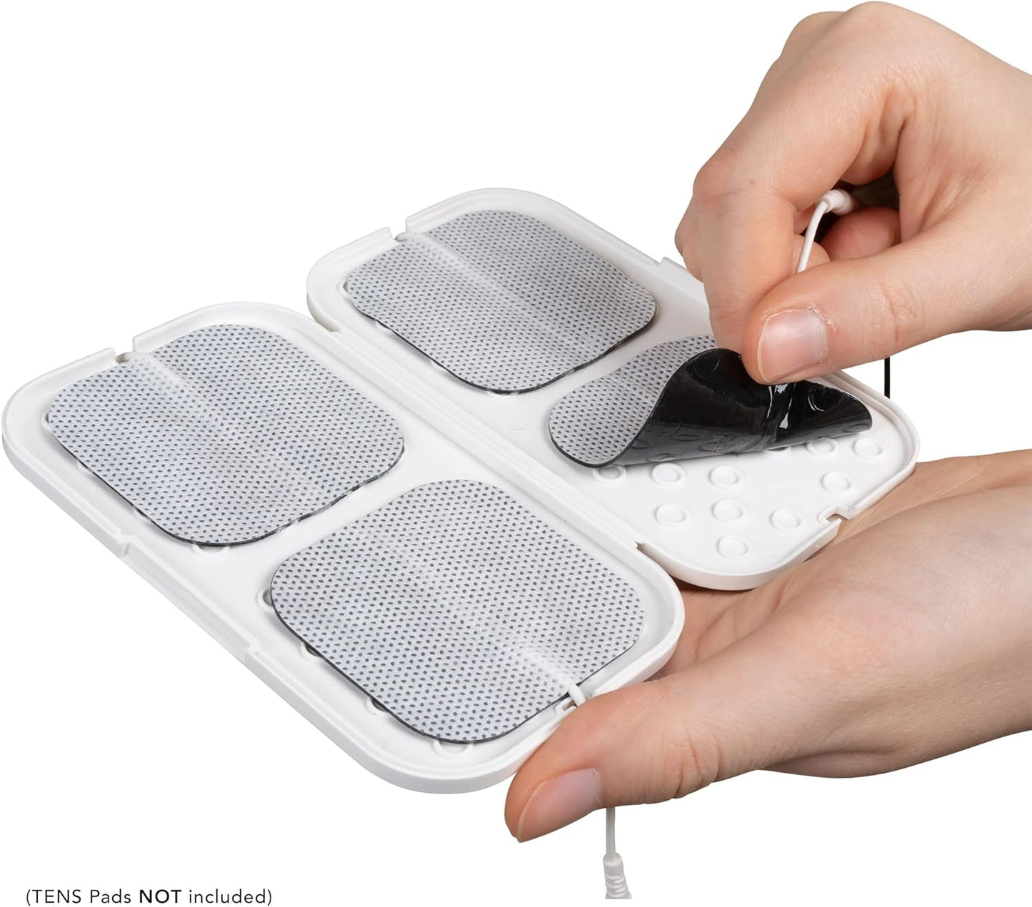 TENS 机器垫支架 - 便携式耐用存储解决方案,适用于 TENS 7000 和其他 TENS 垫替换件 - 安全闭合,使 TENS 机器垫保持整齐清洁