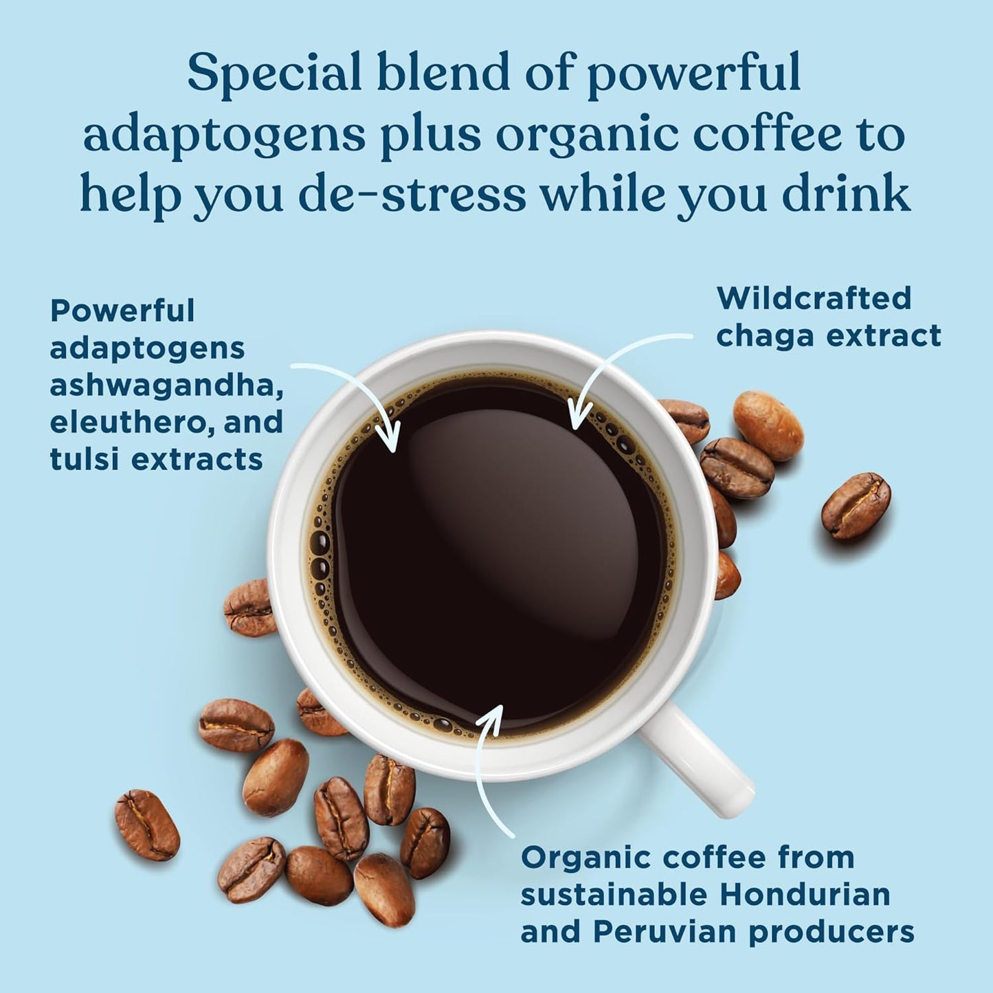 Four Sigmatic 有機平衡適應原研磨咖啡 | 中度烘焙 USDA 有機咖啡,含南非醉茄、白樺茸、刺五加和聖羅勒 | 提升專注力和能量的咖啡 | 12 盎司/袋