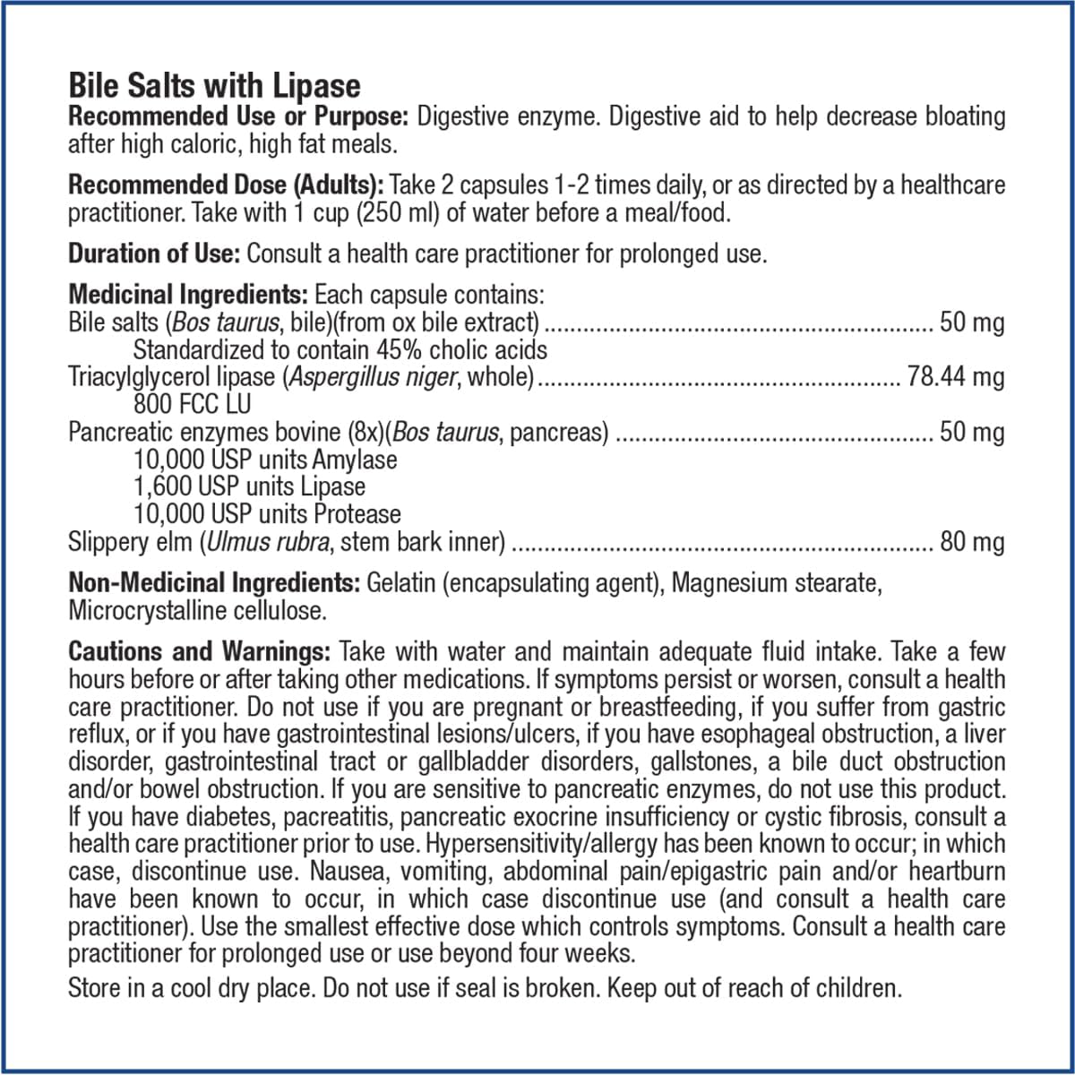 Prairie Naturals Bile-Force - Bile Salt with Lipase - 120 Count (Packaging may vary)
