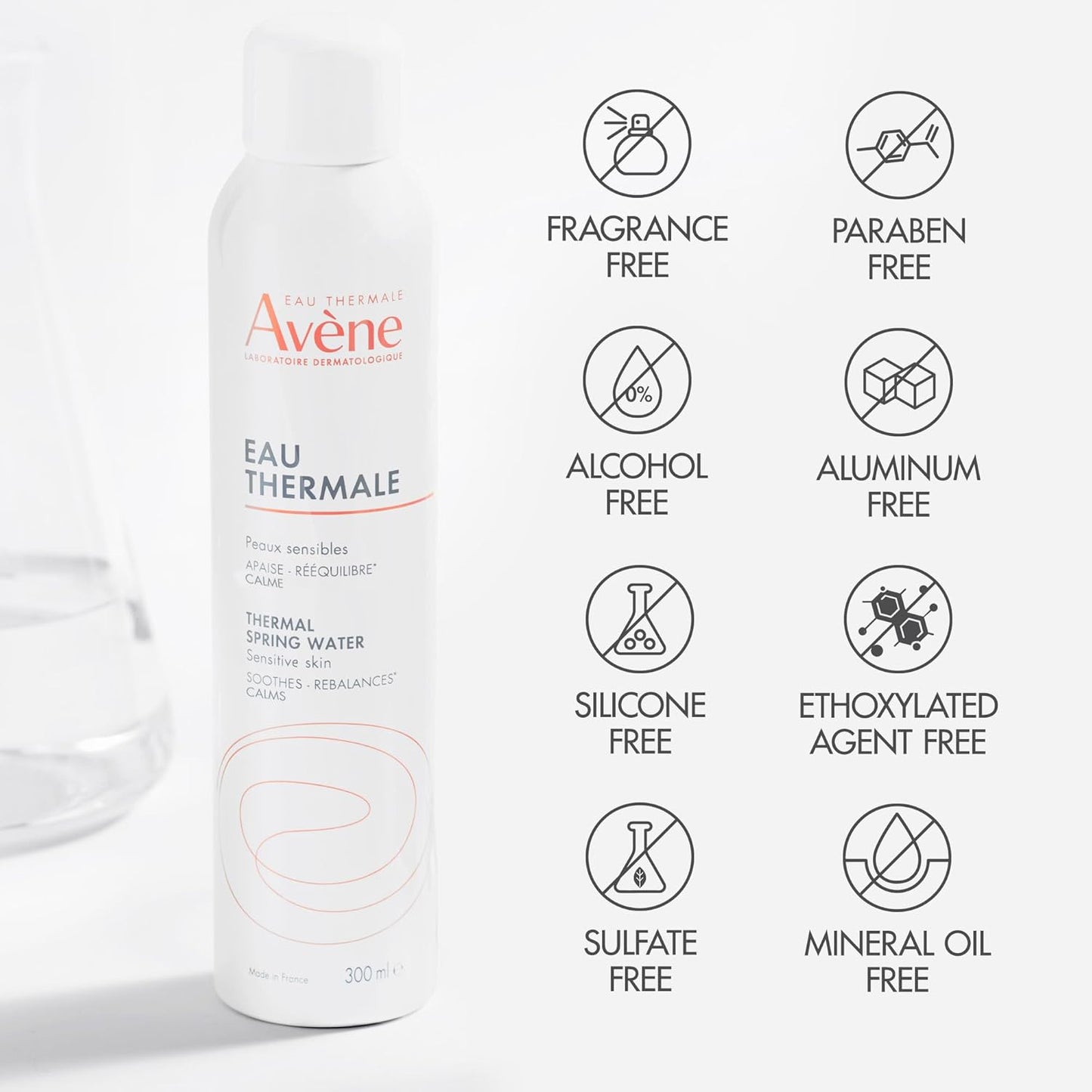 Eau Thermale Avene Thermal Spring Water, Soothing Calming Facial Mist Spray, Microbiome rebalancing, for Sensitive Skin