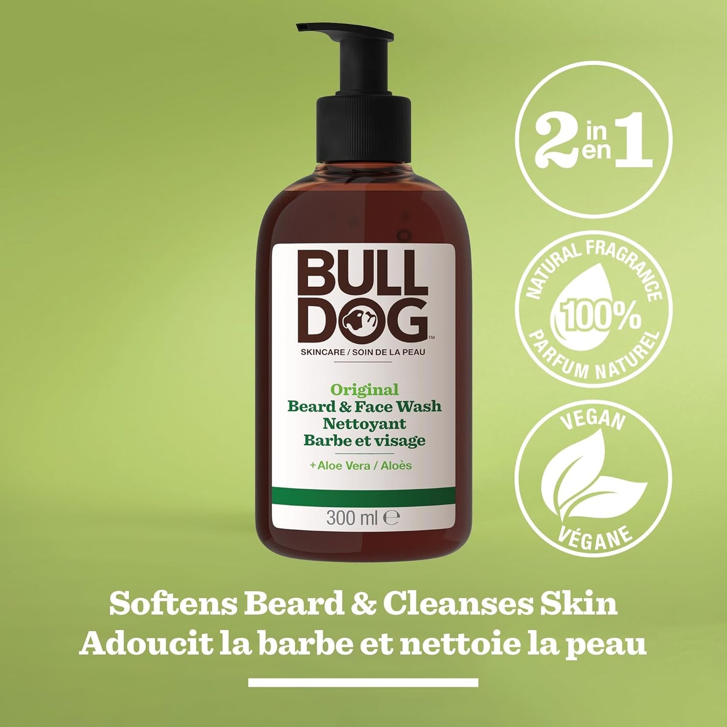 Bulldog Skincare for Men Original Beard & Face Wash, 300 mL