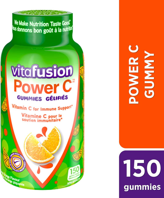 Vitafusion Power C 成人維生素軟糖,抗氧化劑1,免疫功能2,150 顆(1.5 個月用量),包裝可能有所不同。