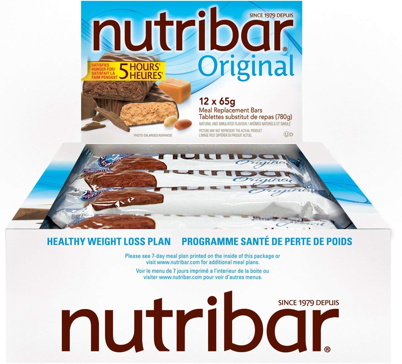 Nutribar Original Belgian Chocolate Flavoured Protein Bars, Meal Replacement, High Protein,High Fibre, 12-Count