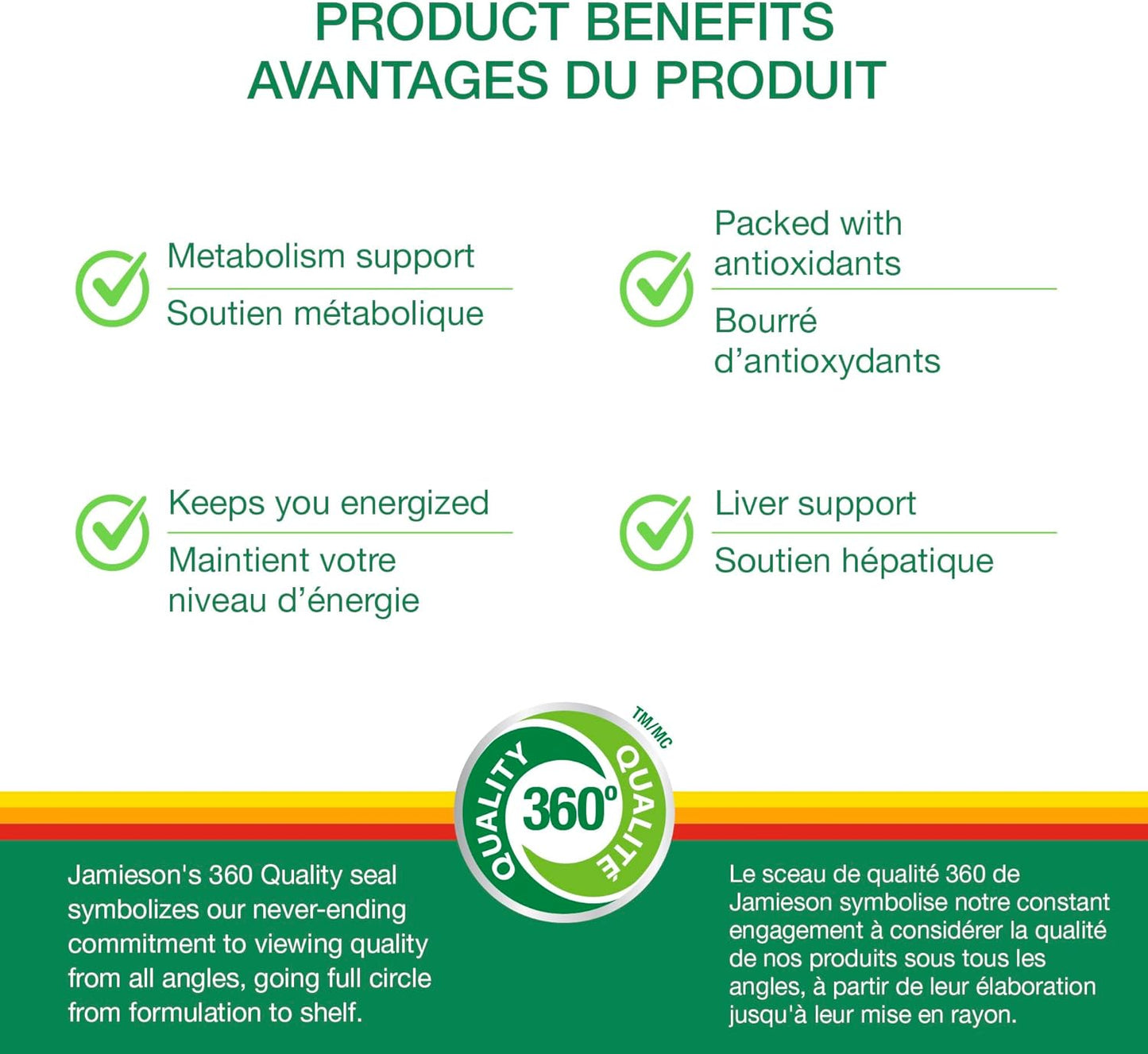 Jamieson 100% 成人複合維生素,含葉黃素、鈣和生物素。支持免疫力、能量和整體健康,富含抗氧化劑,無麩質,每日一片,115 粒膠囊