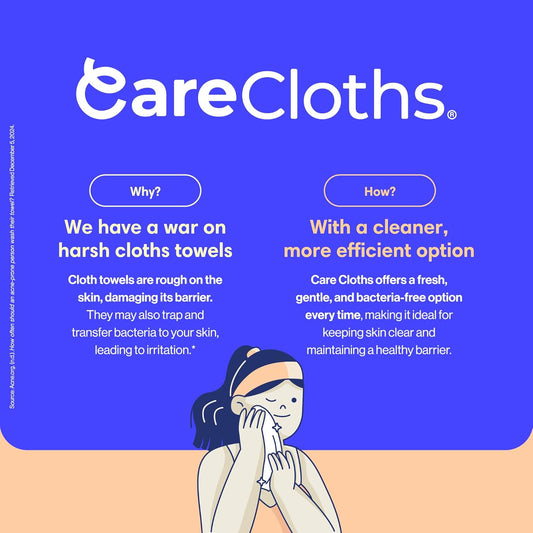Carecloths™ Ultra Deluxe Disposable Face Towel, Fragrance & Lint-Free, 100% Biodegradable, Cloths Like Feel, 50ct, MAXI Size 10" x 12"