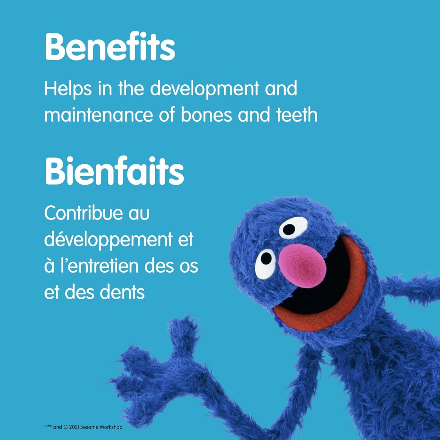 韦伯天然芝麻街每日阳光维生素 D3 儿童软糖,180 粒软糖,每粒含 600 国际单位维生素 D,适合 3 岁及以上儿童