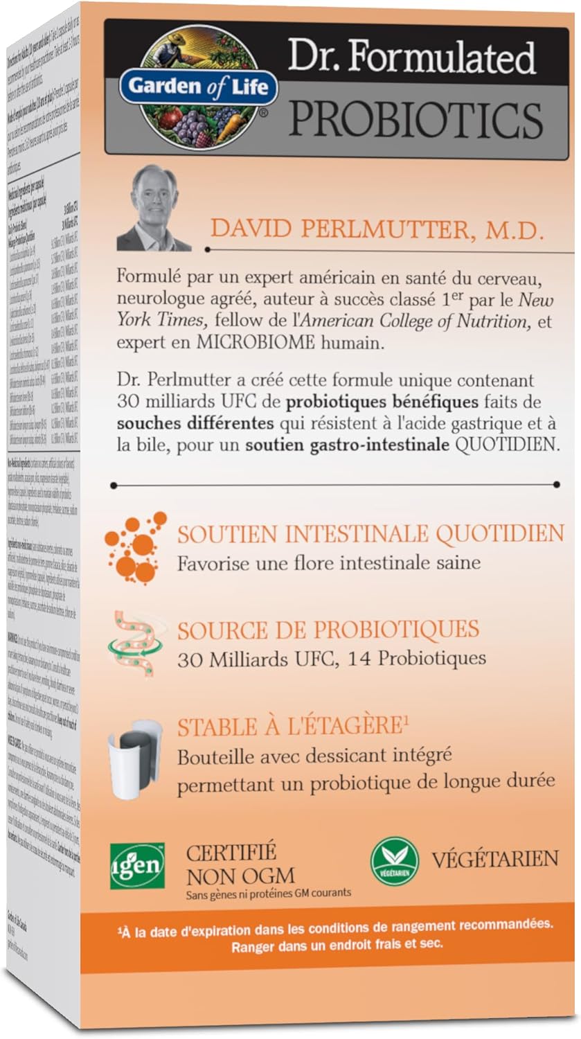 Garden of Life - Dr. Formulated Probiotics Once Daily | Daily Support for Gastrointestinal Health | 30 Billion CFU + 14 Probiotic Strains | Shelf Stable | Gluten Free, Dairy Free, Non-GMO