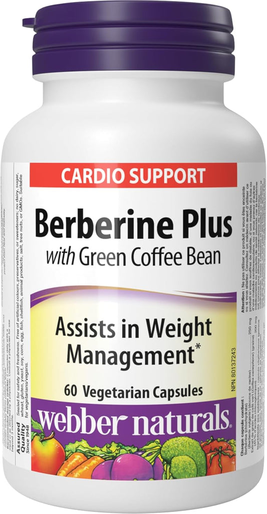 Webber Naturals Berberine Plus 綠咖啡豆膠囊,60 粒,支持健康體重管理,純素