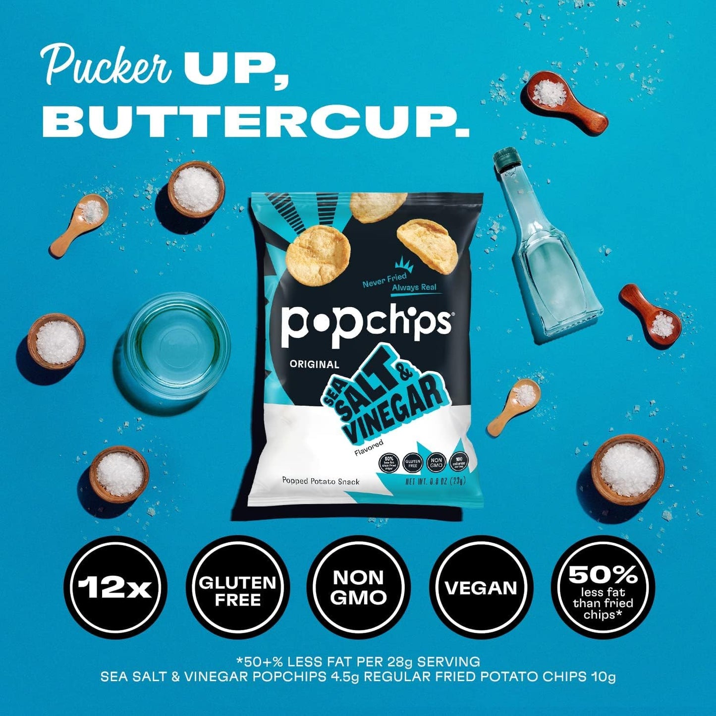 Pop Chips - 海盐醋味薯片 (6 x 142克)