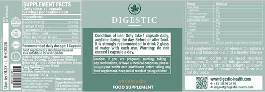 消化劑 - 緩解便秘的瀉藥,100% 天然大便軟化劑,60 粒膠囊,結腸排毒清潔,緩解腹脹和脹氣