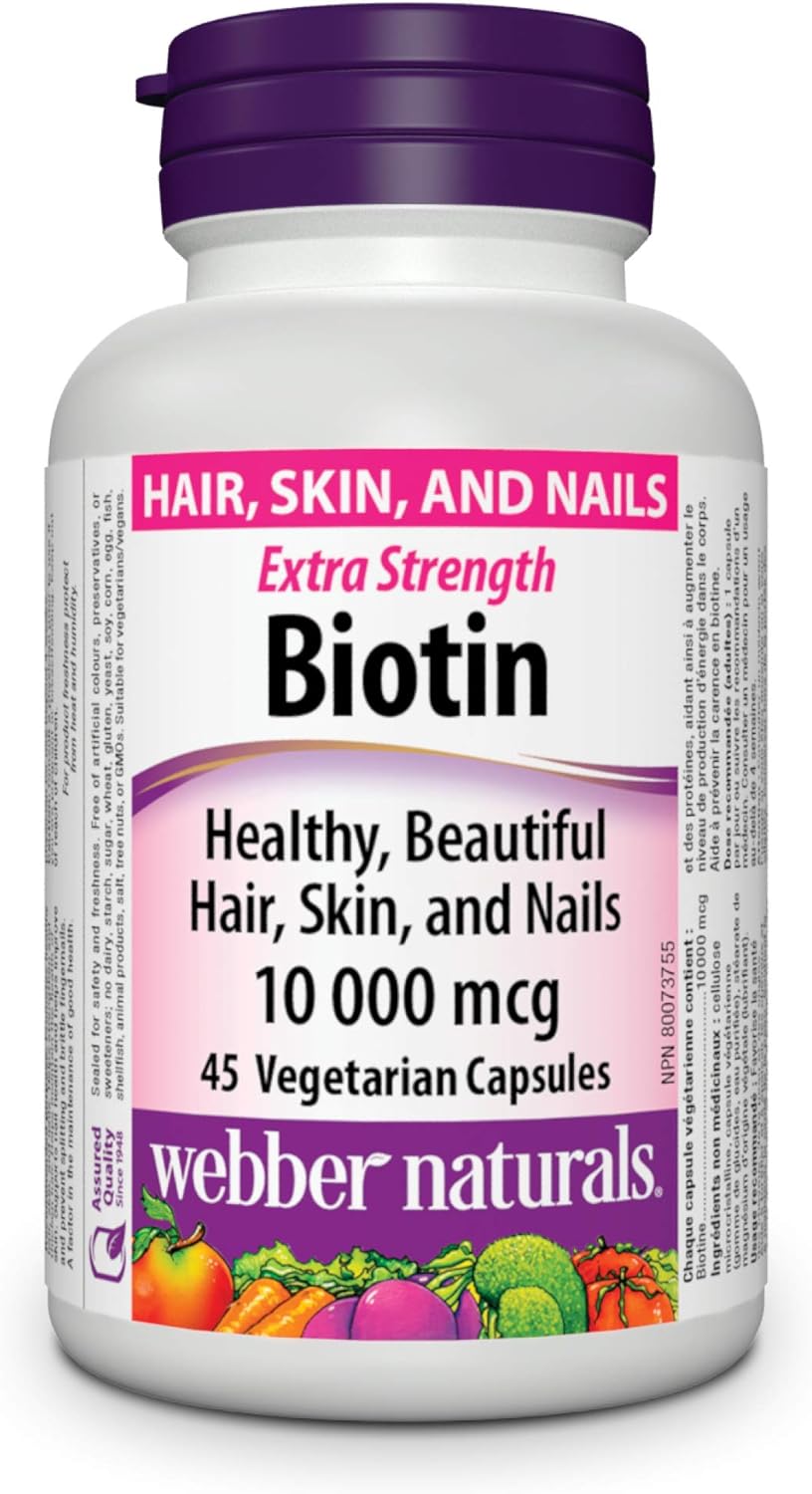 Webber Naturals Collagen30 海洋生物彈性蛋白勝肽 + Webber Naturals 生物素 10,000 微克超強效