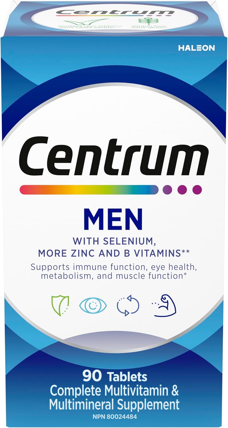 Centrum 男士复合维生素/矿物质补充剂,90 片(包装可能有所不同)