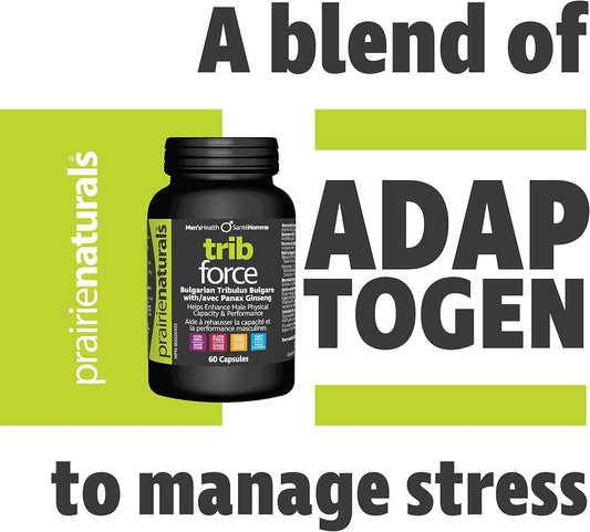 Prairie Naturals Trib Force tribulus & bulgarian caps - enhance physical performance. Panax Ginseng. Healthy glucose levels. Cognitive function. Relieve mental fatigue. Non-GMO. Gluten free. Yeast free. Dairy free - 60 C…