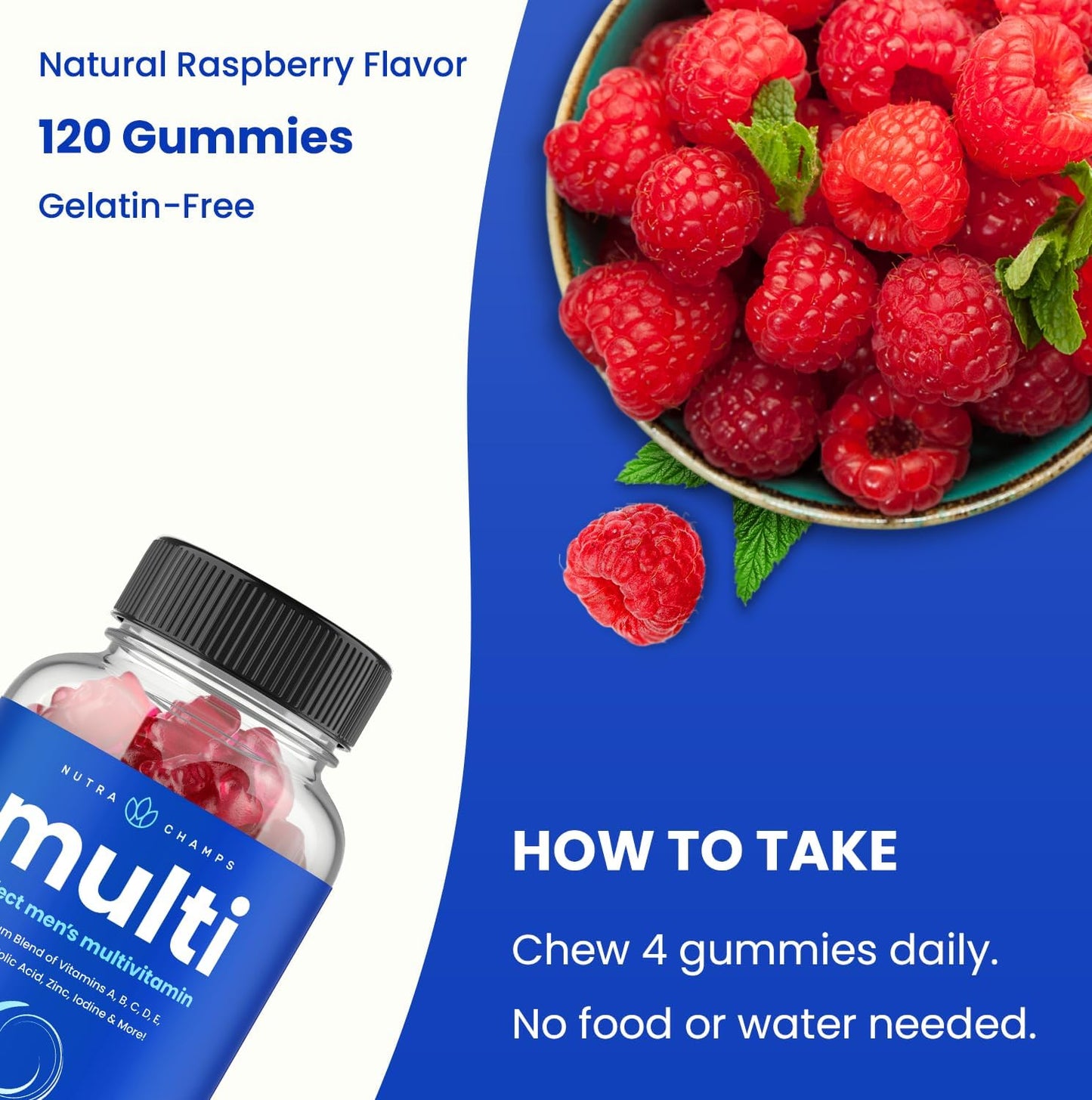 (2-Pack) Multivitamins for Men | Mens Multivitamin Gummies | Bones, Brain, Heart, Immune & Energy Supplement | Mens Vitamin A, B, C, D, E, Biotin & Folic Acid | 120 Gummy Vitamins