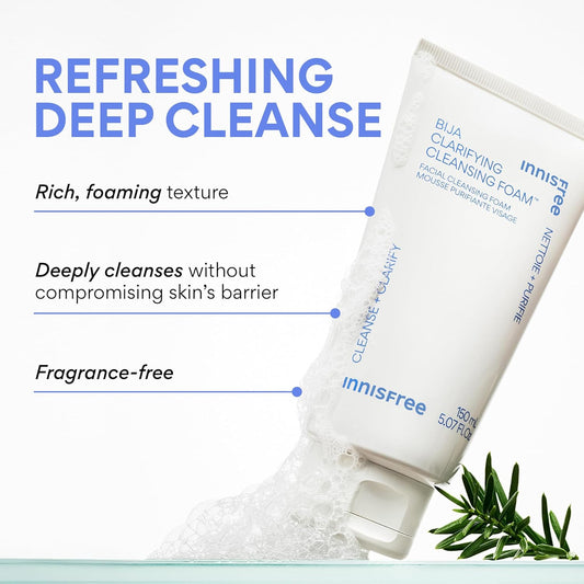 innisfree 榧子淨膚泡沫潔面乳,含水楊酸和蓖麻油,韓國保養品,溫和潔面乳,無硫酸鹽配方