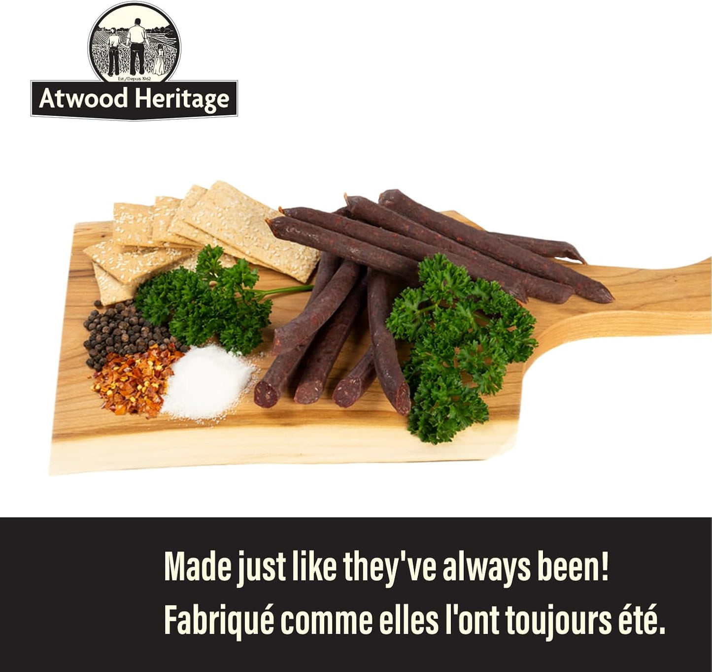 Atwood Heritage 草飼牛肉零食棒,辣味,5 根,125 克,高蛋白,無麩質,無硝酸鹽,加拿大製造