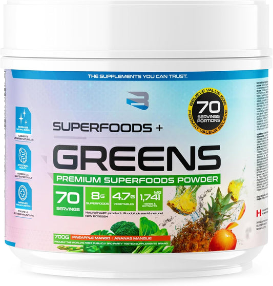 Believe Superfoods + Greens - 70年代菠萝芒果