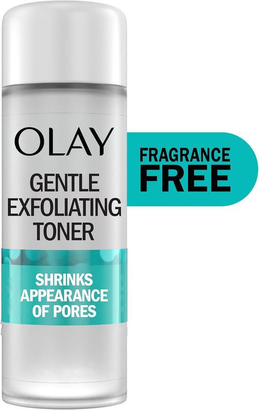 Olay Gentle Exfoliating Toner, Fragrance Free, Pore Treatment Face Cleanser Unclogs and Diminishes the Appearance of Pores, 120 mL