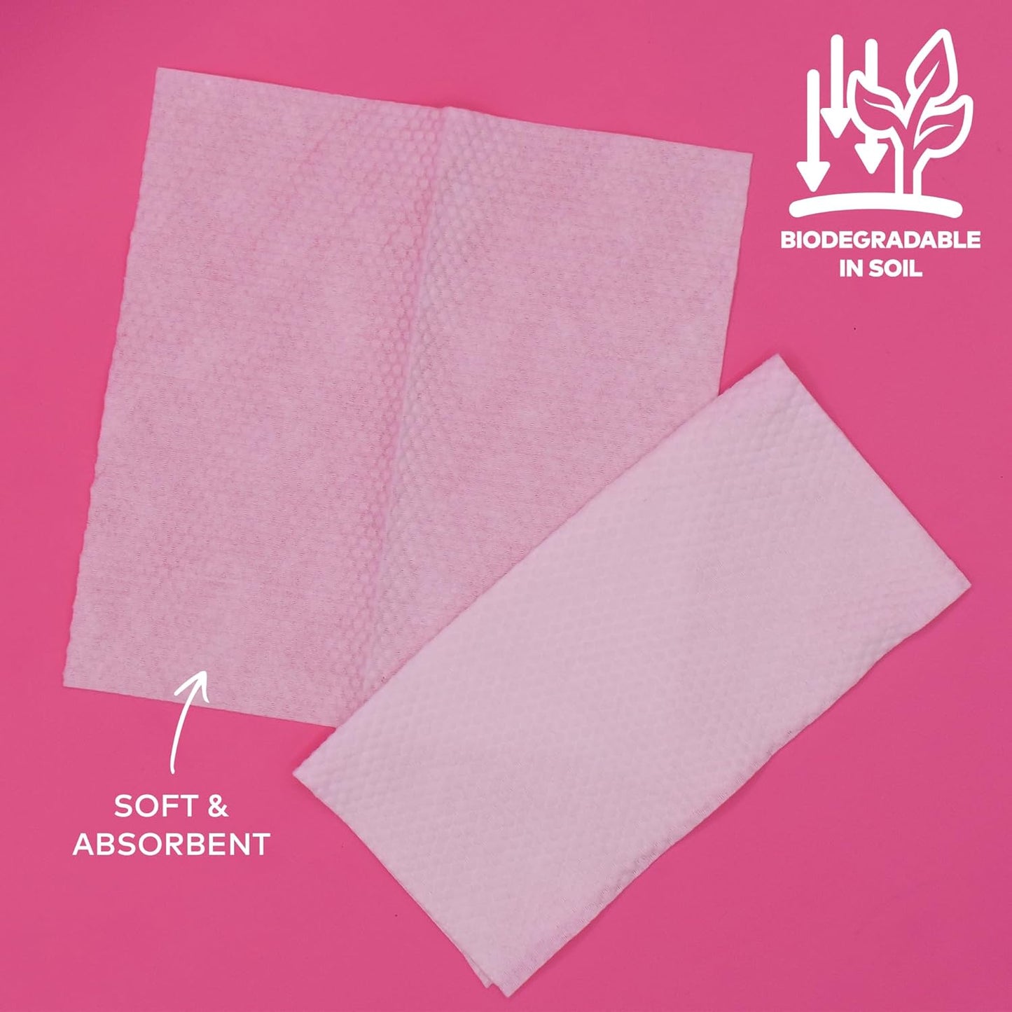 Cloud Clean Eco Towelettes, Certified 100% USDA Biobased Face Towel, Biodegradable Disposable Face Towelette, Dry Wipe Made From Ultra Soft, 100% Eucalyptus Fibers, 60ct., 1 pack