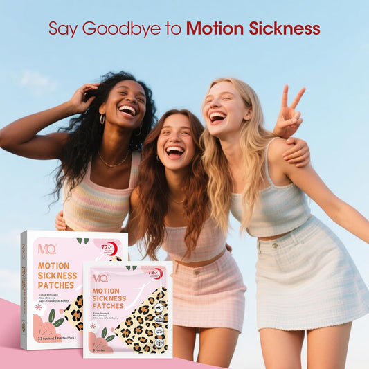 MQ 33片晕车贴,不瞌睡,邮轮旅行晕船贴,汽车飞机高原反应耳后防水贴,72小时持久,豹纹