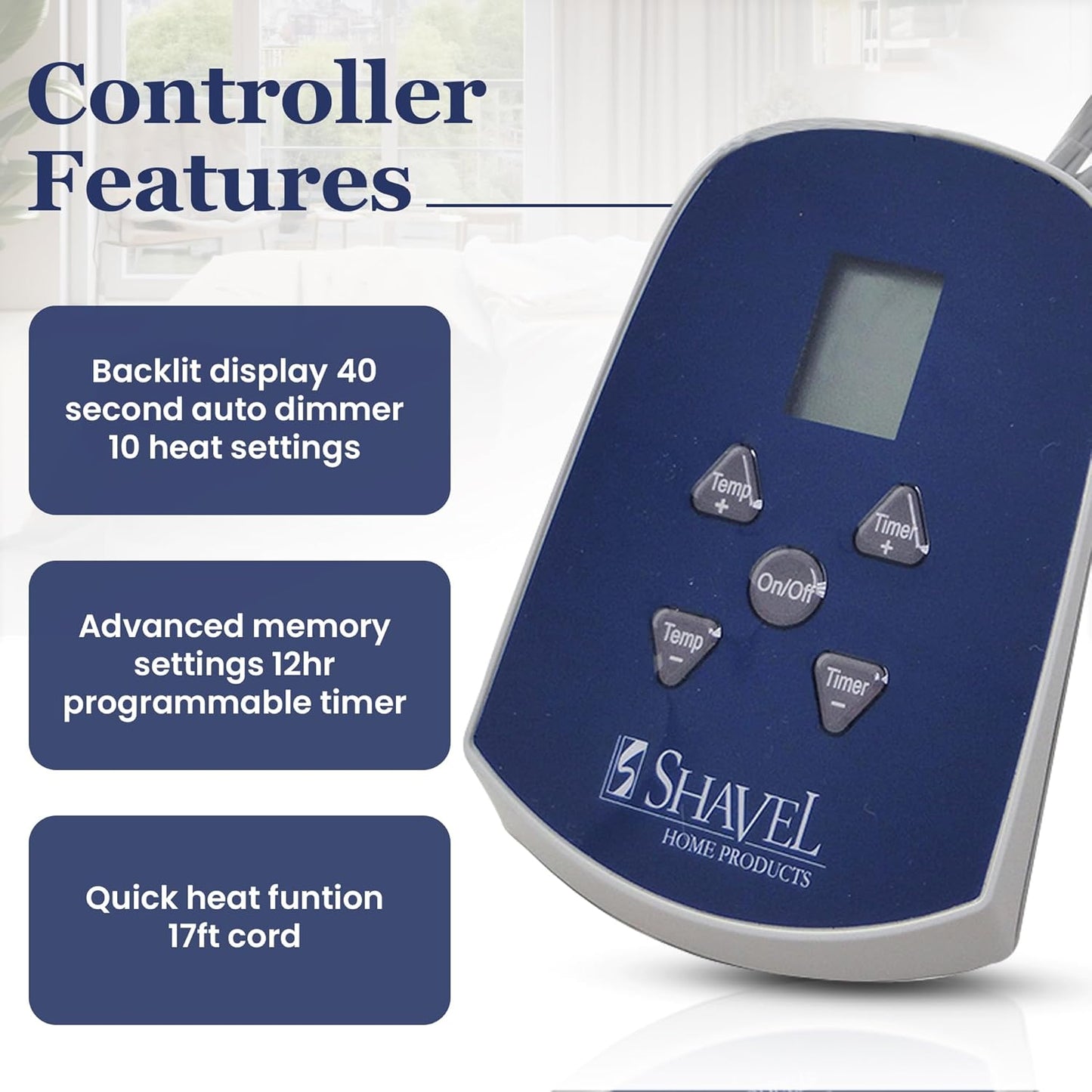 Thermee Micro Flannel Sherpa Electric Blanket, Twin, Lilac