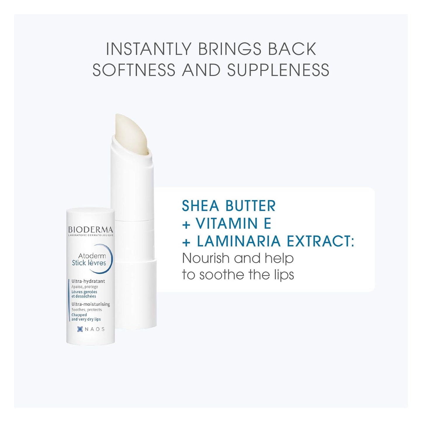 Bioderma Atoderm 唇膏,舒缓保湿润唇膏,适用于干燥和皲裂的嘴唇(2 件装)