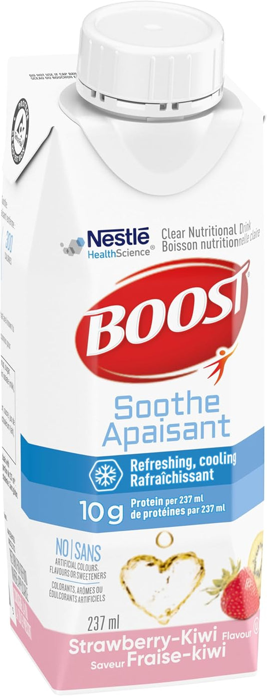 Boost Soothe,清澈且热量密集的营养饮料,含乳清分离蛋白,草莓奇异果口味,237 毫升,24 支