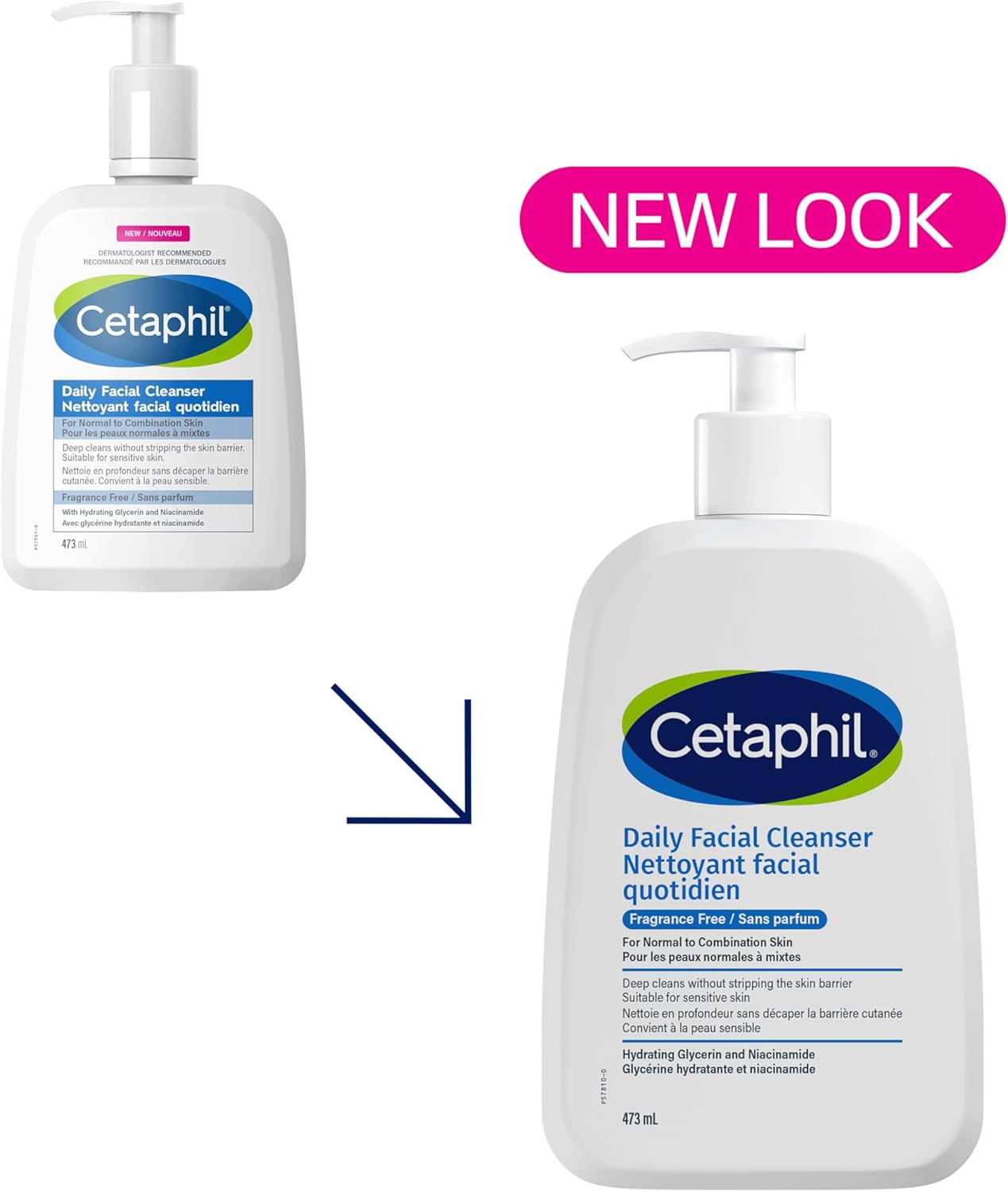 Cetaphil Daily Facial Cleanser Fragrance Free (473ml) - Deep Cleansing Face Wash, Ideal for Normal to Combination to Oily Skin, Dermatologist Tested