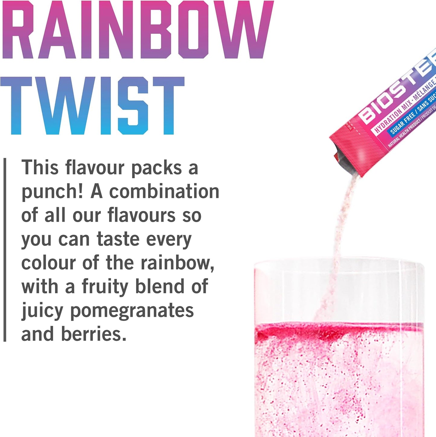 BioSteel 补水混合物,加拿大制造 - 美味补水,零糖,不含人工香料或防腐剂,彩虹扭扭口味,24 个独立包装