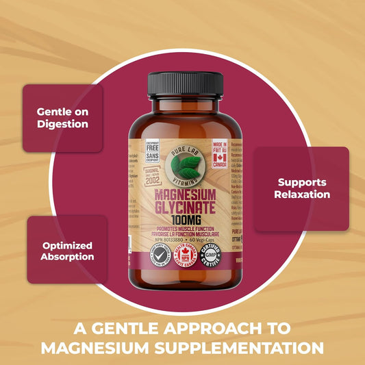 Pure Lab 甘胺酸鎂 100 毫克 - 60 粒膠囊 - 支持肌肉功能
