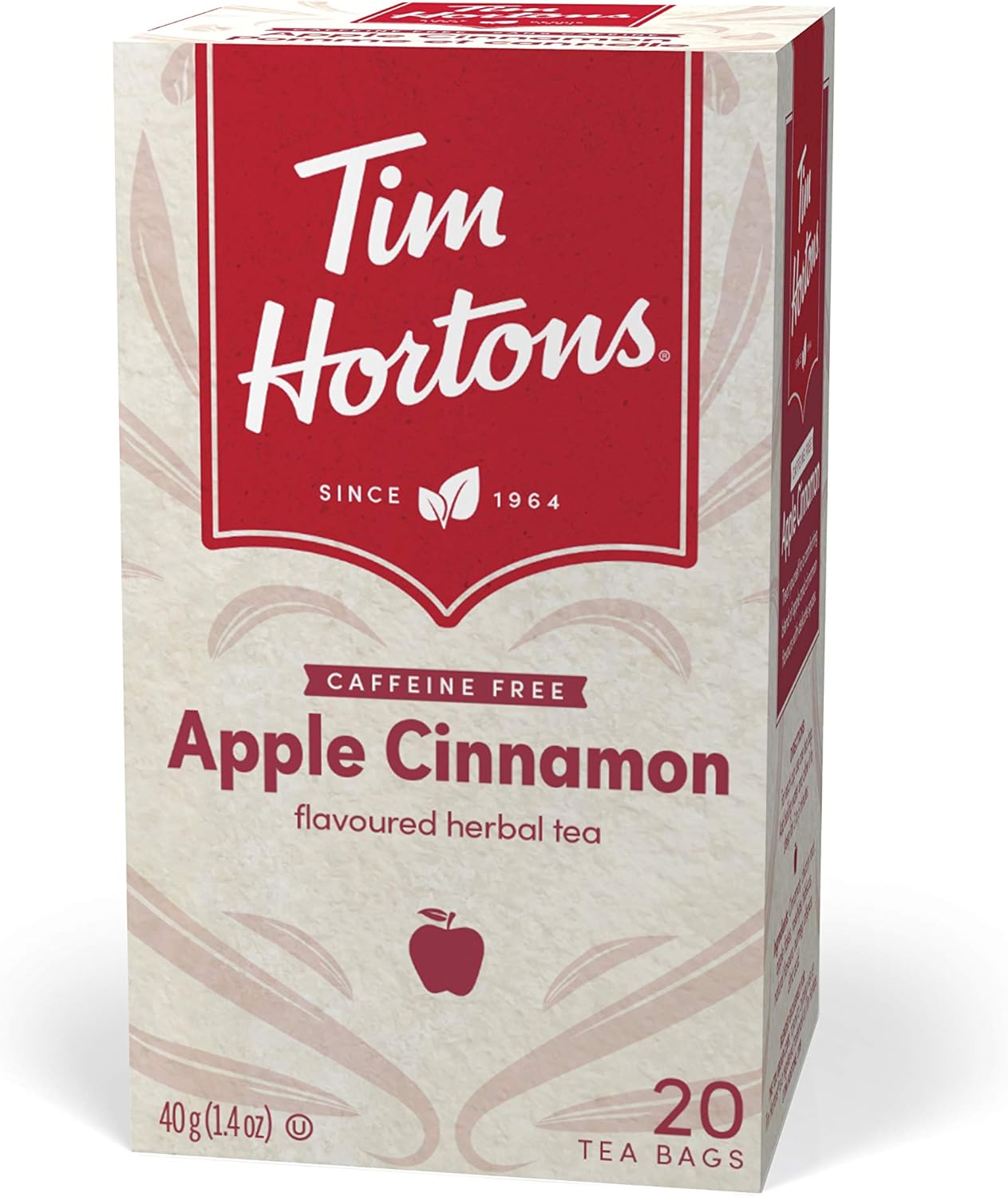 Tim Horton 速溶卡布奇诺,法式香草味,16 盎司和苹果肉桂茶包,草本茶,脱咖啡因,20 个