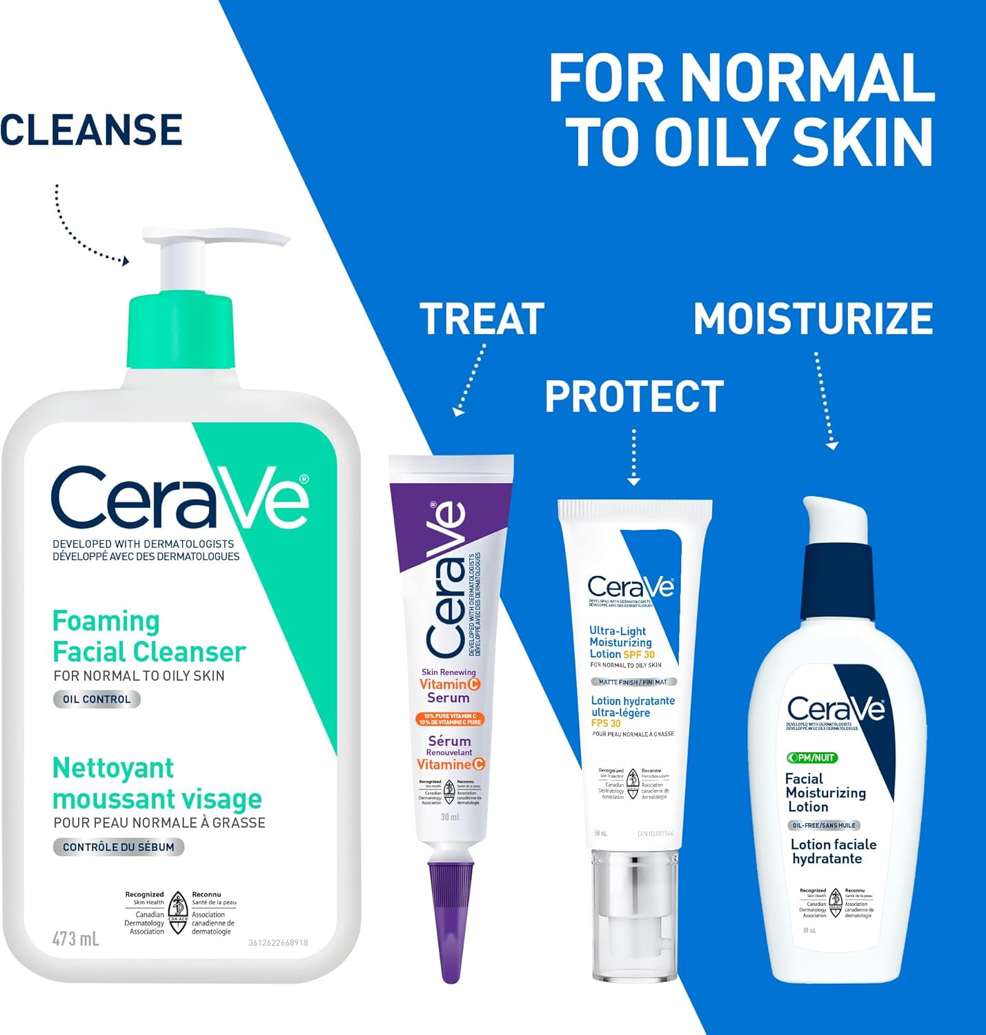 CeraVe Foaming Face Wash, Gentle Face Cleanser for Men & Women with Hyaluronic Acid, Niacinamide, Ceramides. Makeup Remover for oily skin, Fragrance-Free, Non-Comedogenic, Sensitive Skin, 473ML