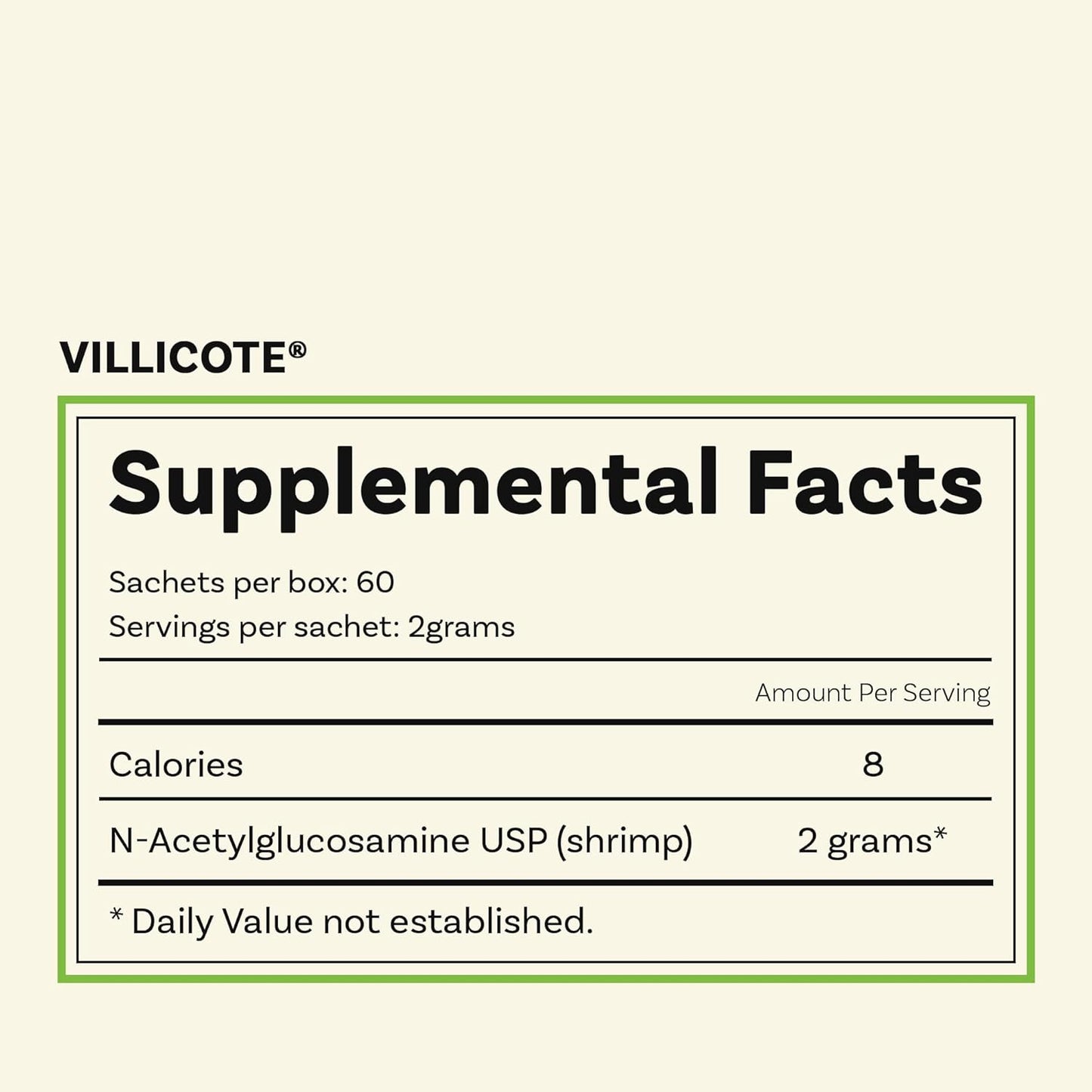 Wellesley Therapeutics Villicote, Restores Gut Integrity, Digestive Comfort, Soothes Abdominal Discomfort, Non-GMO, Gluten-Free, Dairy-Free, 120g, 60 sachets